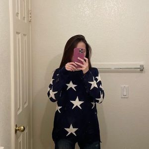 Forever 21 navy star sweater
